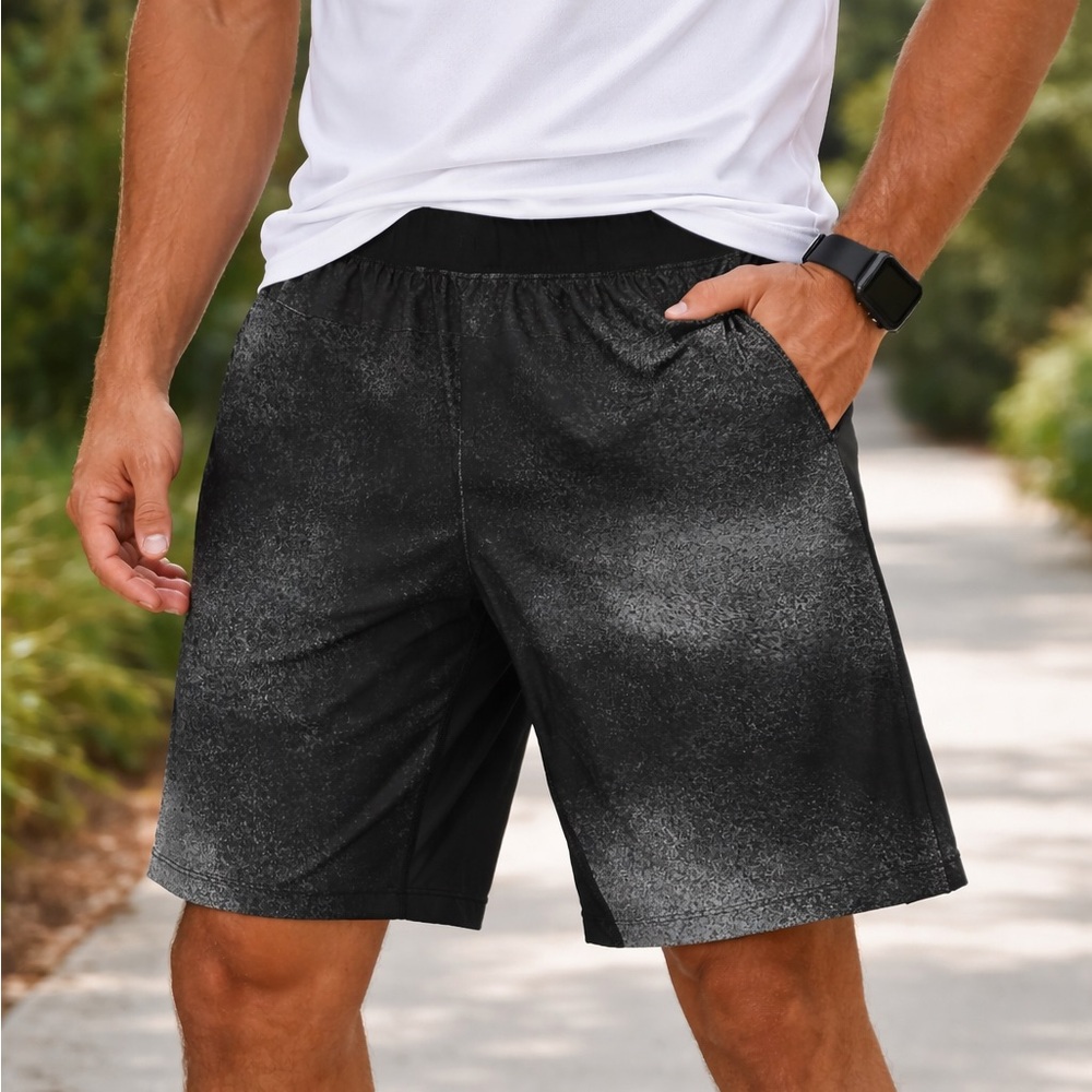 lululemon athletica Men's Charcoal and Black Sports Shorts